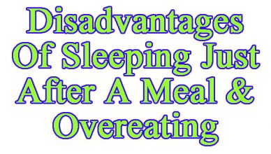 Disadvantages Of Sleeping Just After A Meal